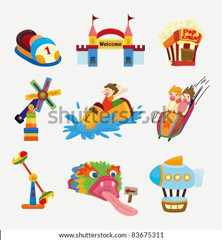 Cartoon Playground Icons Stock Vector Illustration 83675311 : Shutterstock