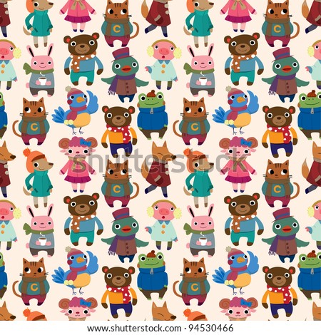 winter animal seamless pattern winter animal seamless pattern