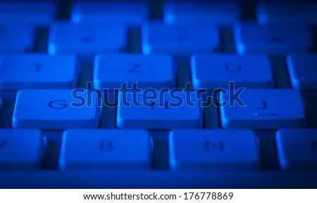 Computer keyboard close-up with empty space