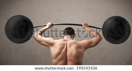 Funny skinny guy lifting incredible weights