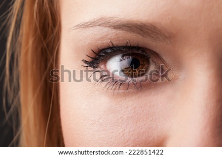 Beautiful portrait of a pretty girl close up eye