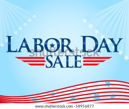 Labor day sale vector flyer