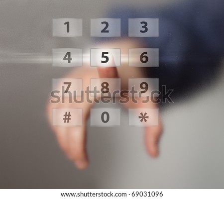 finger on digital calculator