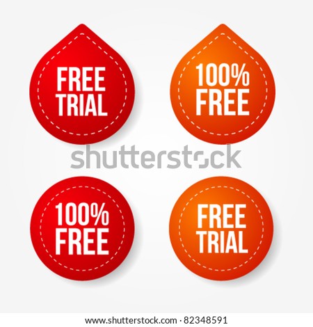 stock photos free trial. stock vector : Free trial badges and stickers
