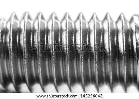 Extreme close up shot of screw thread
