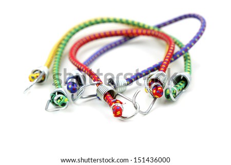 Colorful elastic ropes with hooks