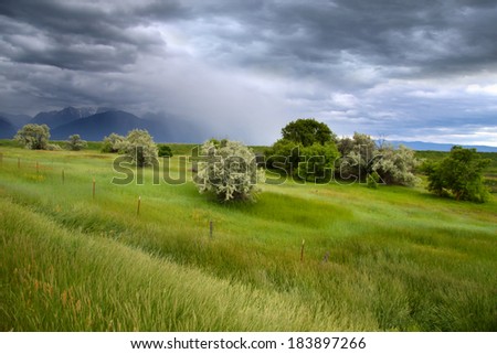 Stormy weather in Montana near Ninepipe wildlife refuge