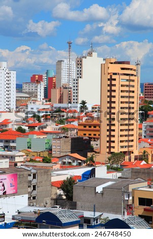 SOROCABA, BRAZIL - DECEMBER 08: Downtown Sorocaba in Brazil on December 08, 2014 in Sorocaba. Eighth largest city in Sao Paulo state, It exports to over 115 countries, with an income of $370m yearly