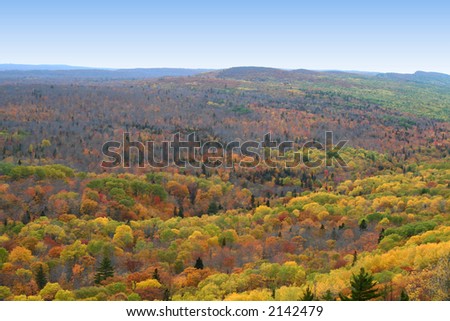 Mountains at copper harbor michigan during Autumn time