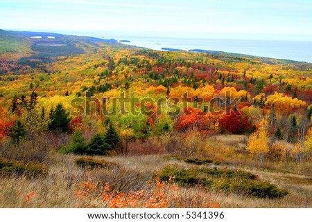 Autumn landscape at copper harbor in Michigan\'s upper peninsula