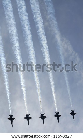 Blue angel jets fomation at air show