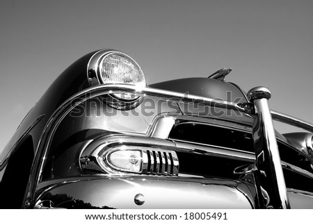 stock photo Classic Car In Black And White