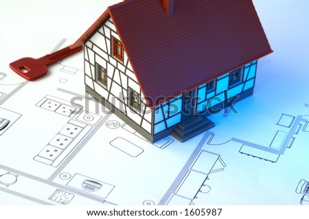 house on plans, with key