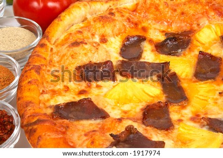 pizza hawaii close up