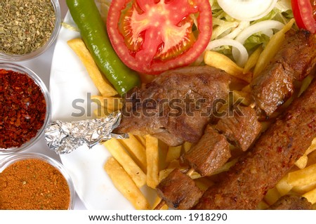 Turkish traditional kebap specials ready to serve
