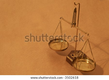 legal concept with balance of scales close up