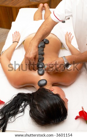 special volcanic stone massage session at a spa center