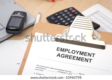 business human resources concept with employment agreement