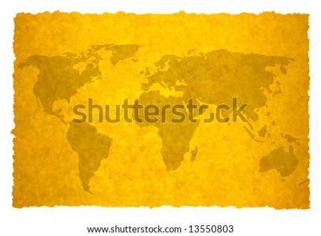 old world map on parchment background.