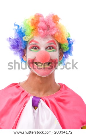 clown faces makeup. clorful clown making faces