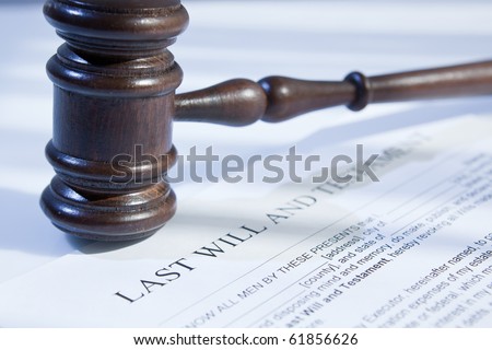 last will and gavel for finance and legal concept