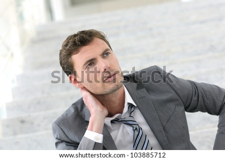 Portrait of exhausted businessman because of job loss