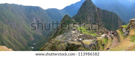 Ancient inca lost city of Machu Picchu, Peru