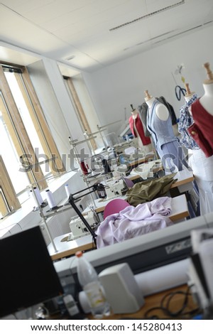 View of dressmaking room in training school