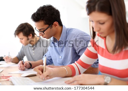 Students on examination day at school