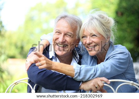 Senior couple enjoying day outside
