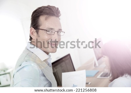 Attractive 40-year-old man in business training