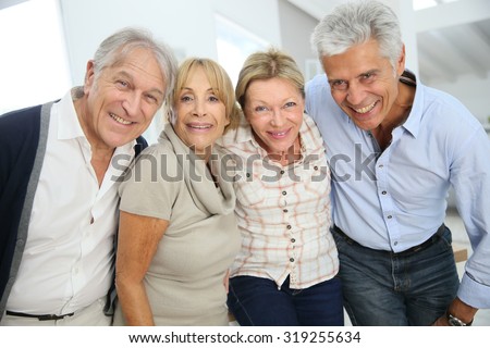 Group of happy active senior people