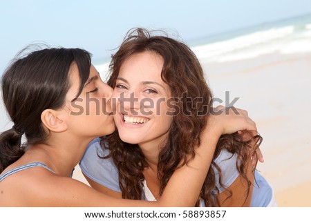 cute girls kissing