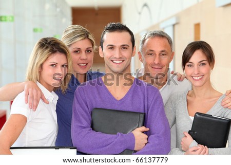 smiling office workers