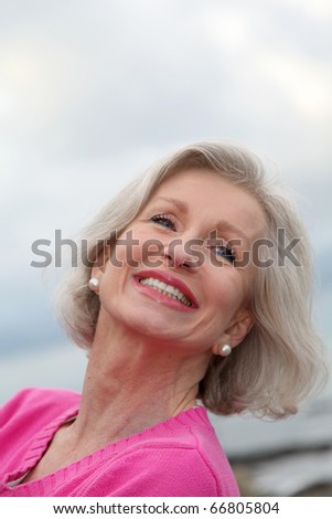 Portrait of laughing senior woman