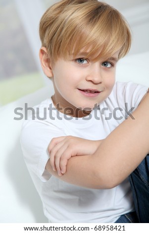 Portrait Of 8-Year-Old Boy Stock Photo 68958421 : Shutterstock