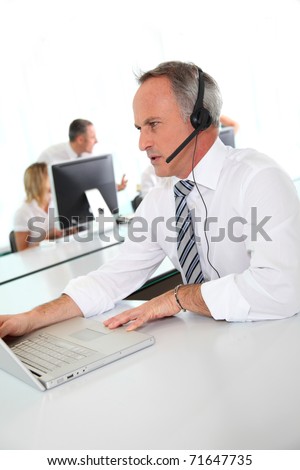 Customer service people on the phone
