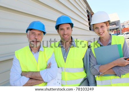 Work team on building site
