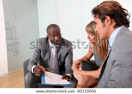 Business people meeting in lounge room