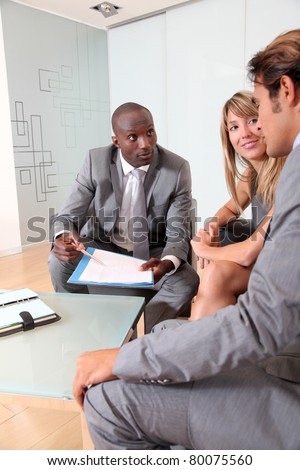 Business people meeting in lounge room