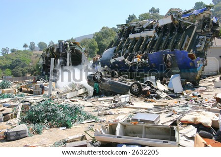 Airplane crash, scene from the movie