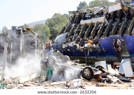 Airplane crash, scene from the movie