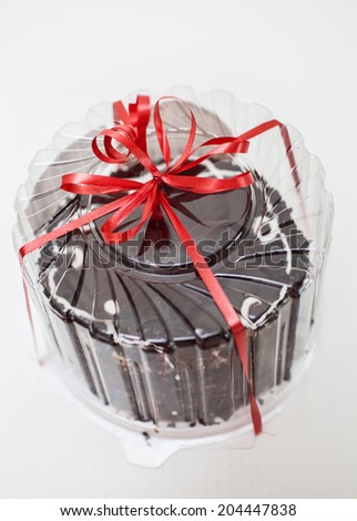 Chocolate Cake box with bow
