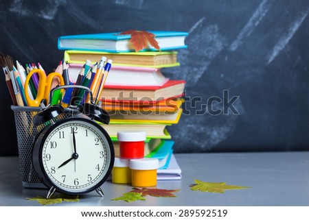 Stack of Books on A Desk for Back to School
