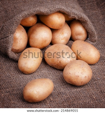 Fresh potatoes in bag