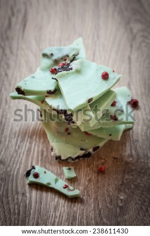 Stack of Chocolate Mint pieces