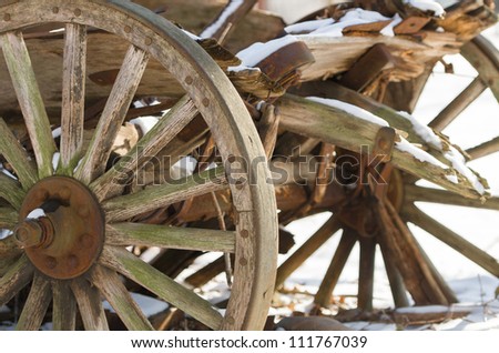 Vintage old west wooden wagon