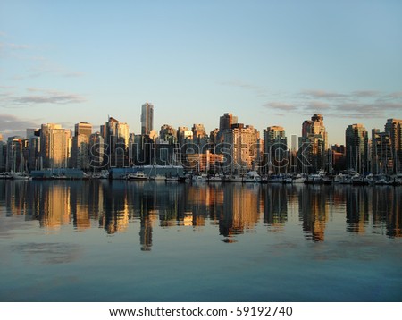 Downtown Vancouver At Sunset, downtown vancouver sunset. Downtown Vancouver At Sunset,