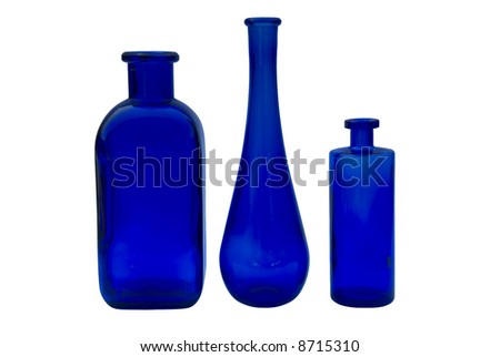 stock photo : Three blue glass