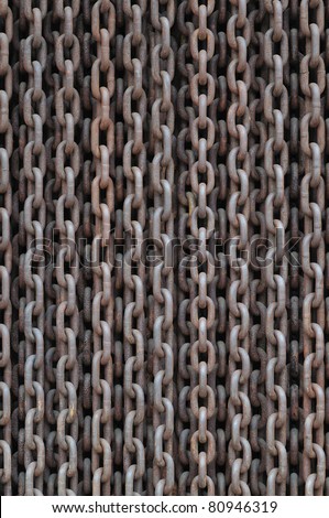 A background image of many rusty metal chain (very strong). Concept for high level security, safety guaranteed, etc.